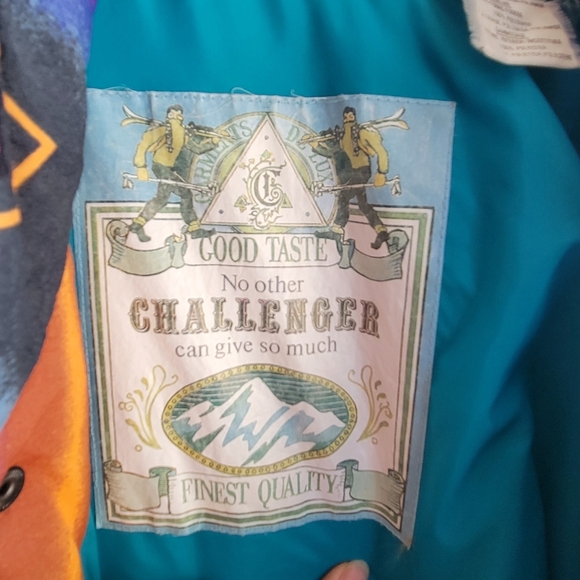 VTG RARE Challenger Women's Jacket Full Zip Size Large Snap buttons Multicolor - Picture 8 of 13